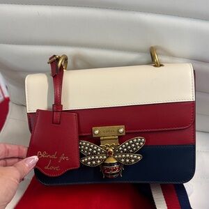 Gucci Red, White, and Navy Crossbody Bag
